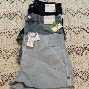 Aero And American Eagle Size 8 Women's Shorts Bundle - Blue Hues - NWT’s!